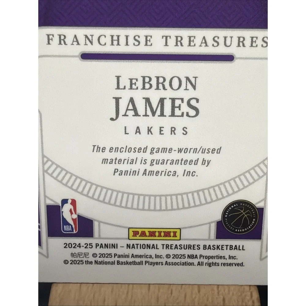 2024 National Treasures Lebron James #23/99 Jersey Number Game Used Patch